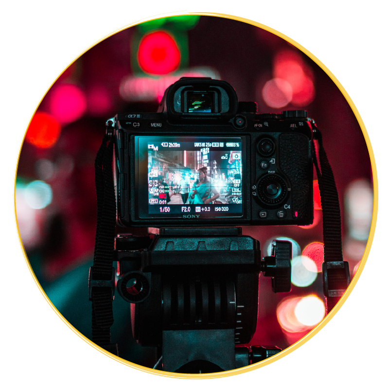 Camera recording video for content production